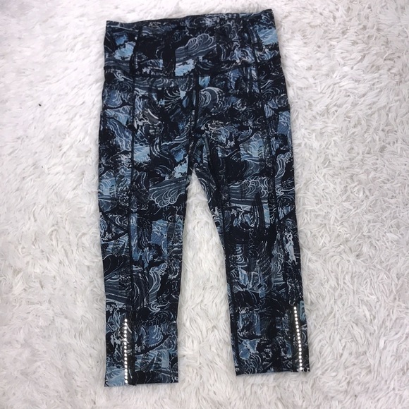 Lululemon Fast & Free Crop II *Nulux 19" Eternal Wave Starlight Black - Picture 2 of 7